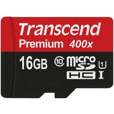 Карта пам'яті Transcend MicroSD 16GB Class HC 10 Black / Red 42109