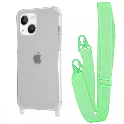 Чохол WAVE з ремінцем для Iphone 15 Прозорий / Green 82735