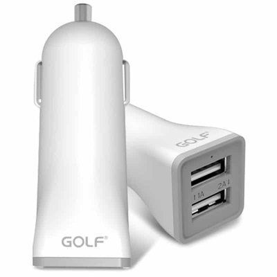 Автомобильное зарядное устройство Golf GF-C2 2USB 3.1А White 33118