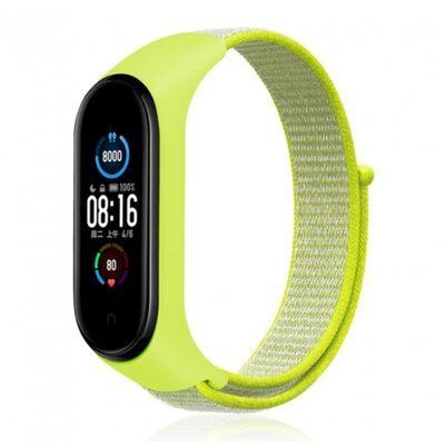 Ремешок Nylon для Xiaomi Mi Band 3/4/5/6 Yellow / Lime 56393
