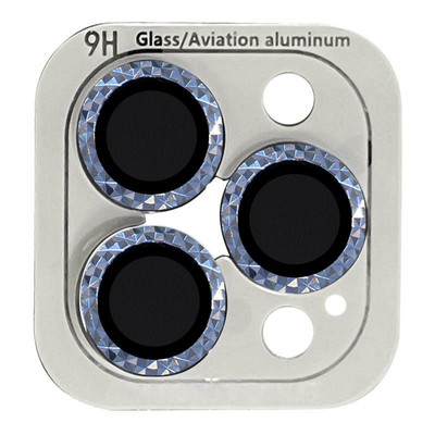 Защитное стекло Metal Shine на камеру для Iphone 13 Pro / 13 Pro Max Голубой / Sierra Blue 68945