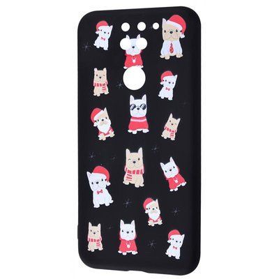 Чехол WAVE New Year для Xiaomi Redmi Note 9 / Redmi 10X Dogs / Black 48287