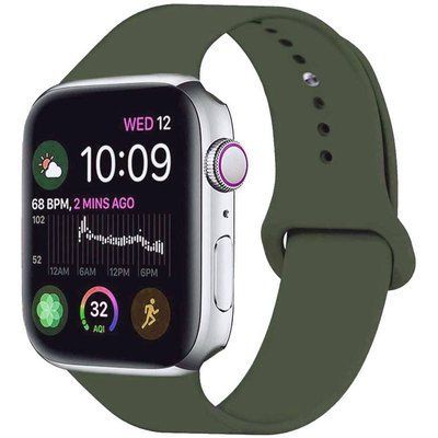 Ремешок Silicone для Apple Watch 42/44/45/49 mm Зеленый / Forest green 50609