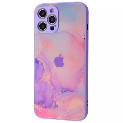 Чохол TPU+Glass Marble Clouds для Iphone 13 Pro Purple 61301