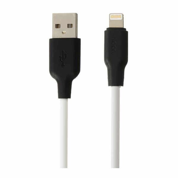 Кабель Hoco X21 plus Silicone USB - Lightning 2.4A 1м Black / White 36920