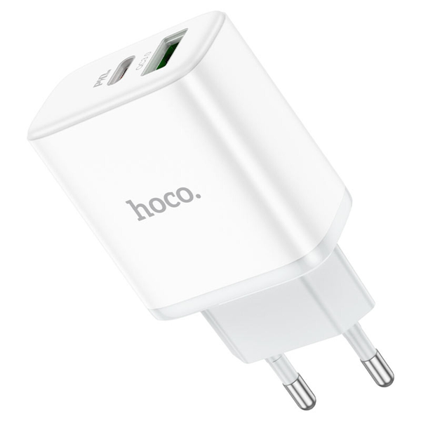 Мережевий зарядний пристрій HOCO C105A USB+Type-C PD20W+QC3.0 White 87372