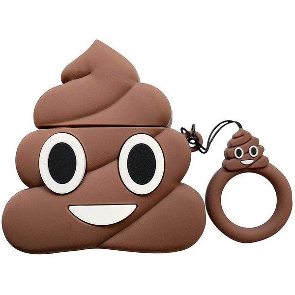 Чехол Poop с кольцом для Apple Airpods Коричневый 50559