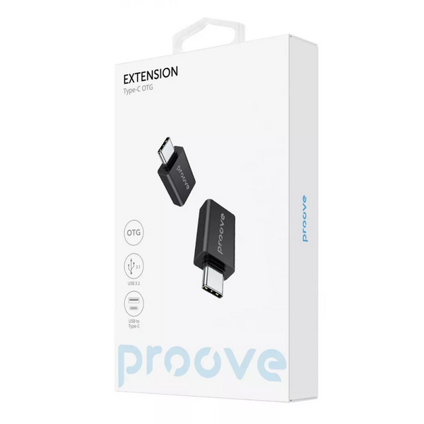 Адаптер Proove Extension OTG USB до Type-C Black 83217