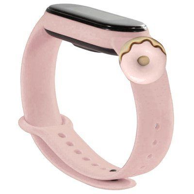Ремешок Silicone Cartoon Face для Xiaomi Mi Band 5/6 Розовый / Donut 52191