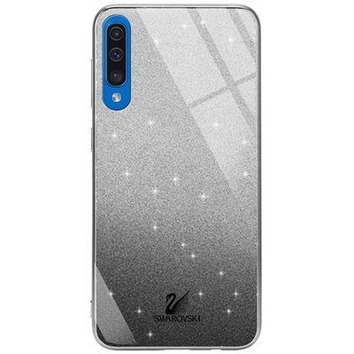 Чехол TPU+Glass с блестками Swarovski для Samsung Galaxy A50 / A30s 2019 Черный 37392