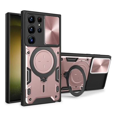 Протиударний чохол Magnetic Stand MagSafe для Samsung Galaxy S24 Ultra Рожевий