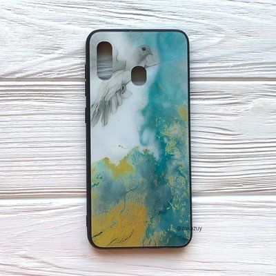 Чохол TPU+Glass Luxury Marble для Samsung Galaxy M20 Голуб 34109