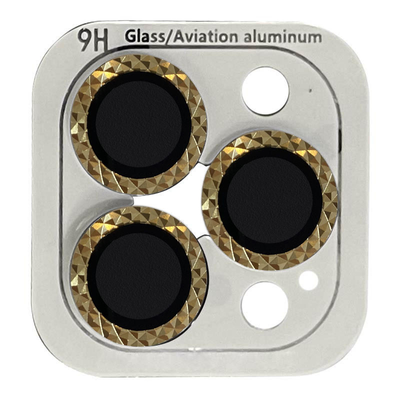 Защитное стекло Metal Shine на камеру для Iphone 13 Pro / 13 Pro Max Золотой / Gold 68946