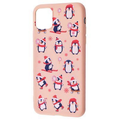 Чехол WAVE New Year для Xiaomi Redmi Note 9 / Redmi 10X Penguins / Pink sand 48288
