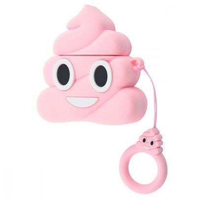 Чехол Poop с кольцом для Apple Airpods Розовый 50560