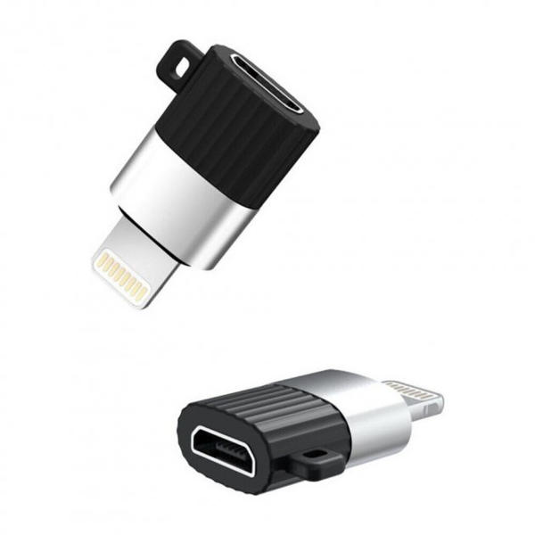 Адаптер XO NB149-B MicroUSB to Lightning Black 66685