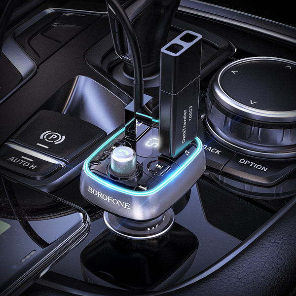 Автомобильный FM модулятор Borofone BC32 Bluetooth 2USB / 3A Black 65024