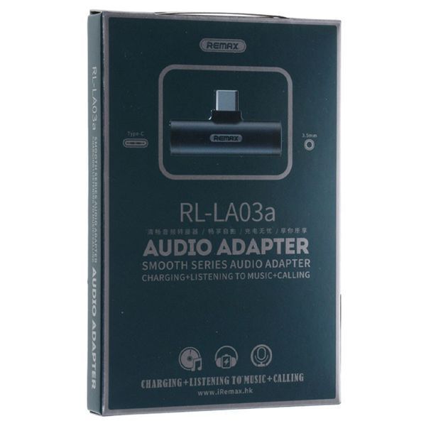 Перехідник AUX Remax RL-LA03a Type-C-3.5мм Black 47341