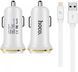 Автомобільний зарядний пристрій Hoco Z1 + Cable Lightning 2USB / 2.1A White 33119 1
