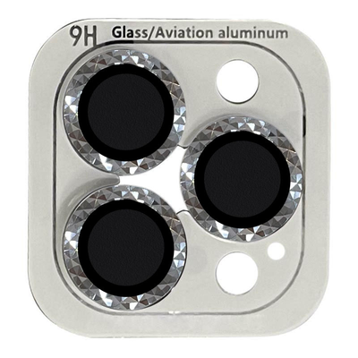 Защитное стекло Metal Shine на камеру для Iphone 13 Pro / 13 Pro Max Серебряный / Silver 68947