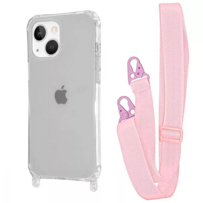Чохол WAVE з ремінцем для Iphone 15 Прозорий / Pink sand 82737