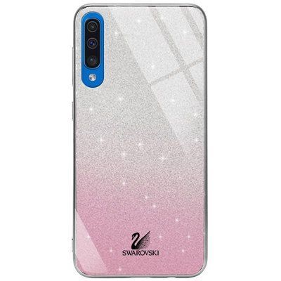 Чехол TPU+Glass с блестками Swarovski для Samsung Galaxy A50 / A30s 2019 Розовый 37393
