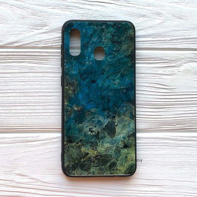 Чохол TPU+Glass Luxury Marble для Samsung Galaxy M20 Морська хвиля 34110