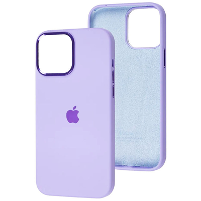 Чохол Silicone Case Metal для Iphone 14 Pro Max Бузковий / Lilac 80622