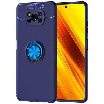 Чехол Din Color Magnet Ring для Xiaomi Poco X3 NFC / Poco X3 Синий 48174