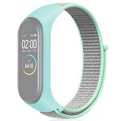 Ремешок Nylon для Xiaomi Mi Band 3/4/5/6 Бирюзовый 52342