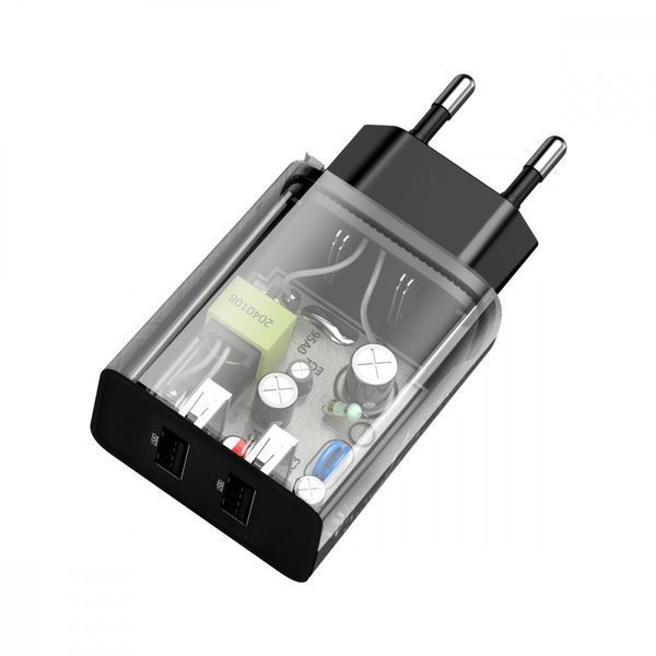 Мережевий зарядний пристрій Baseus Speed Mini Dual U Charger 10.5W 2USB Black 52392