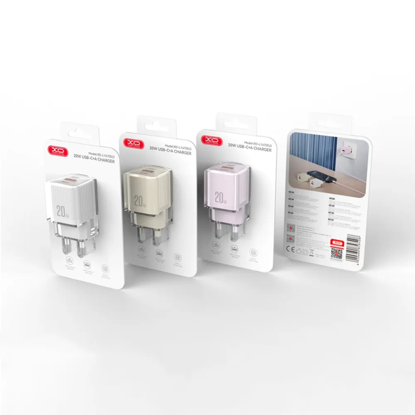 Мережевий зарядний пристрій XO L147 PD20W Type-C+USB White 87211