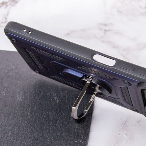 Противоударный чехол Camsh Serg Ring для Xiaomi Redmi Note 9 / Redmi 10X Синий 63724