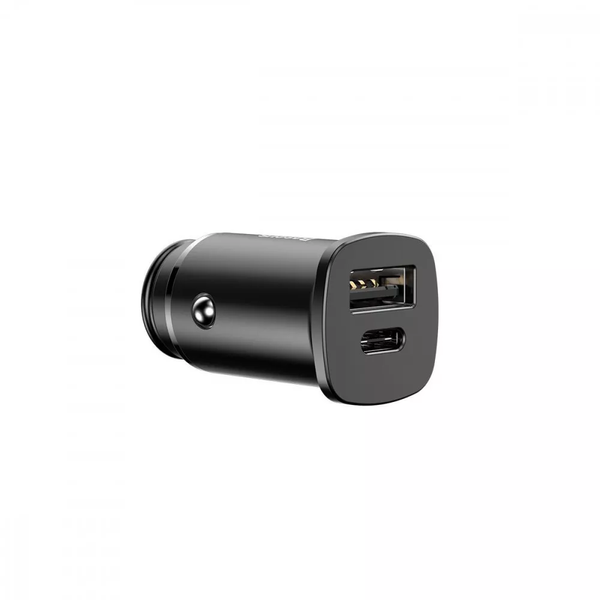 Автомобільний зарядний пристрій Baseus Square Metal PD 3.0 QC 4.0+ 30W USB + Type-C Black 88588