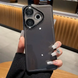 Чохол Stez із склом на камеру для Xiaomi Poco F6 / Redmi Turbo 3 Прозорий / Чорний