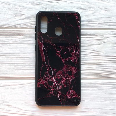 Чехол TPU+Glass Luxury Marble для Samsung Galaxy M20 Марсала 34111