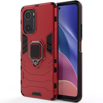 Протиударний чохол Transforme Ring для Xiaomi Poco F3 / Mi 11i / Redmi K40 / K40 Pro Червоний / Dante Red 55367