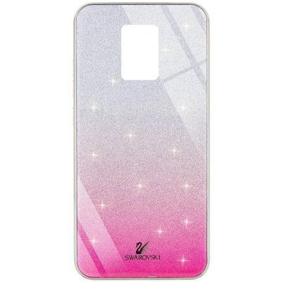 Чехол TPU+Glass с блестками Swarovski для Xiaomi Redmi Note 9s / Note 9 Pro Малиновый 56083
