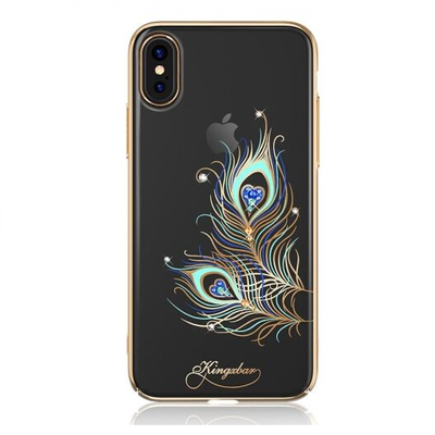 Защитный чехол Kingxbar со стразами Перо для Iphone X / XS Прозрачный / Золотой 68291