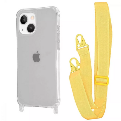 Чохол WAVE з ремінцем для Iphone 15 Прозорий / Yellow 82738