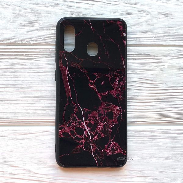 Чехол TPU+Glass Luxury Marble для Samsung Galaxy M20 Марсала 34111