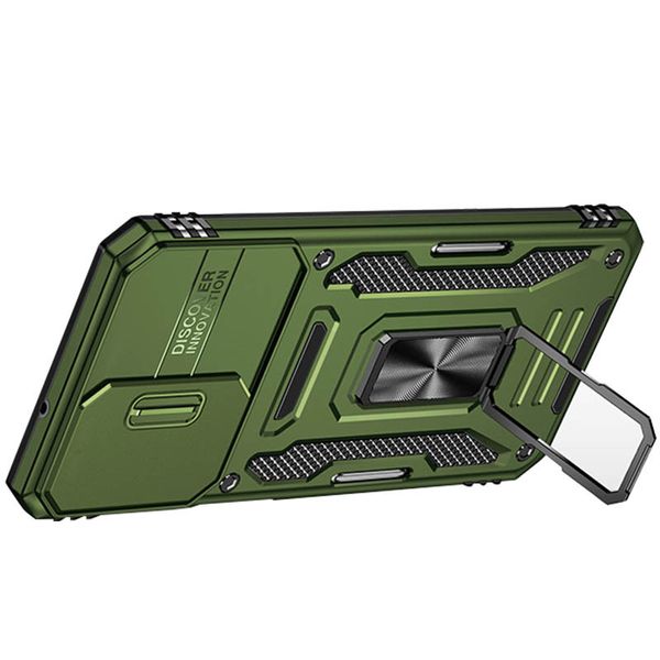 Противоударный чехол Camsh Army Ring для Samsung Galaxy A05s Оливковый / Army Green