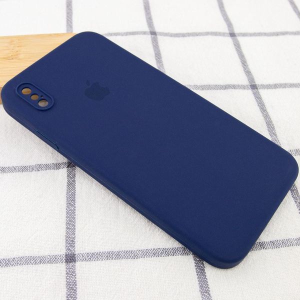 Чехол Silicone Case Square для Iphone X / XS Темно-синий / Midnight blue 53341