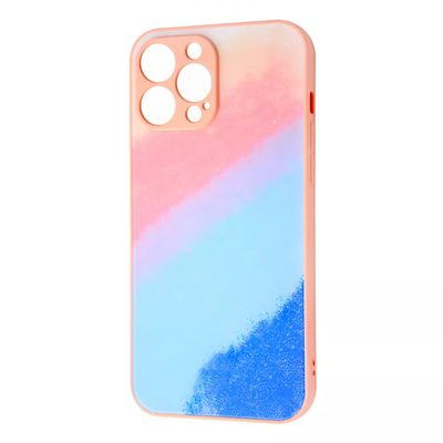 Чохол TPU+Glass Bright NoLogo для Iphone 13 Pro Max Pink / Blue 65228