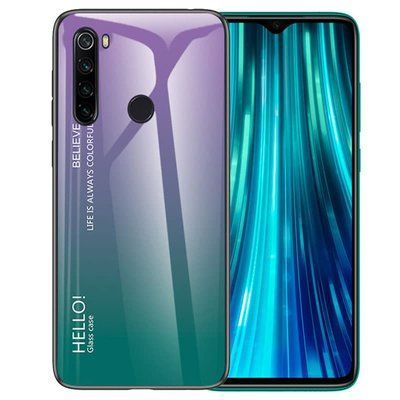 Чохол TPU+Glass Gradient HELLO для Xiaomi Redmi Note 8 Фіолетовий 38765