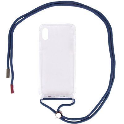 Чохол Crossbody Transparent зі шнурком для Iphone XR Синій 57182