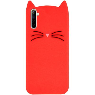 Чехол 3D Cat для Realme 6 Красный 58757