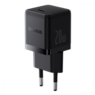 Мережевий зарядний пристрій Baseus Palm Type-C 20W+кабель Type-C to Type-C 60W 1m Black 86661
