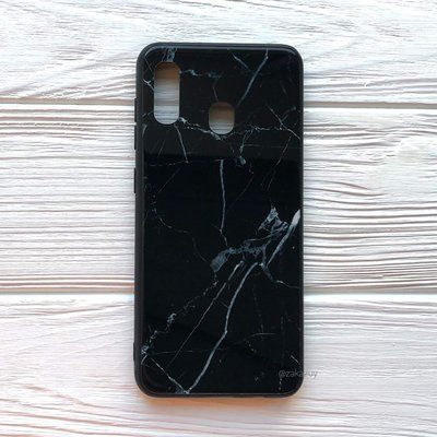 Чохол TPU+Glass Luxury Marble для Samsung Galaxy M20 Чорний 34112