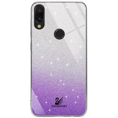 Чохол TPU+Glass з блискітками Swarovski для Xiaomi Redmi Note 7 / 7 Pro / 7s Фіолетовий 37395